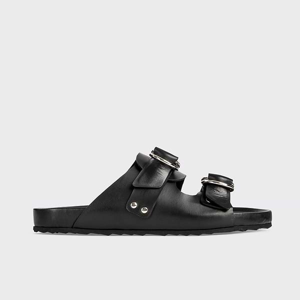 国内発送/送関込【PIERRE HARDY】BEACH RIDERフラットミュール BEACH RIDER women's flat sandals in black leather — PIERRE HARDY