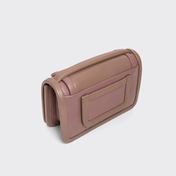 ALPHA handbag for women in pink & beige leather — PIERRE HARDY