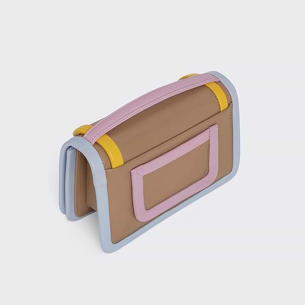 ◆Pierre Hardy NEW ◆Alpha ハンドバッグ/Multicolor◆ ALPHA women's bag in cappuccino and bleu & pink trims