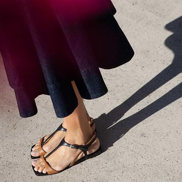 RIO Sandal for women in black & camel leather — PIERRE HARDY