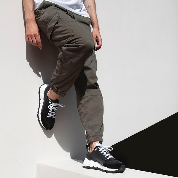 【Pierre Hardy】STREET LIFE Black Sneakers QX02Z STREET LIFE sneakers for men in black calf leather — PIERRE