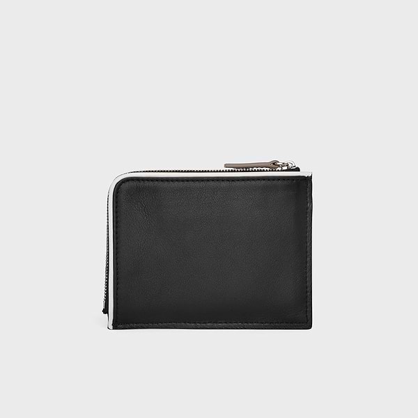 VALOIS coin purse in black & orange leather — PIERRE HARDY