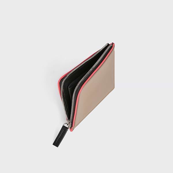 VALOIS coin purse in taupe & blue sky leather — PIERRE HARDY
