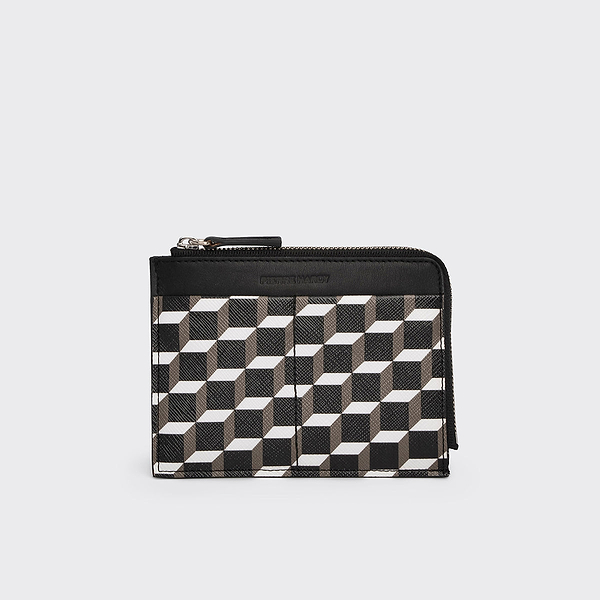 Henry Dean Cube / PAURIC SWEENY ウォレット　2点 PERSPECTIVE CUBE wallet in black Cube canvas & leather — PIERRE HARDY
