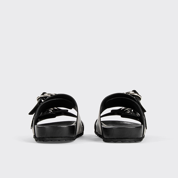 サンダル・ミュール Pierre Hardy Sandals (VN01 CALFMULTI TIE AND DYE BLACK) BEACH RIDER women's flat sandals in black leather — PIERRE HARDY