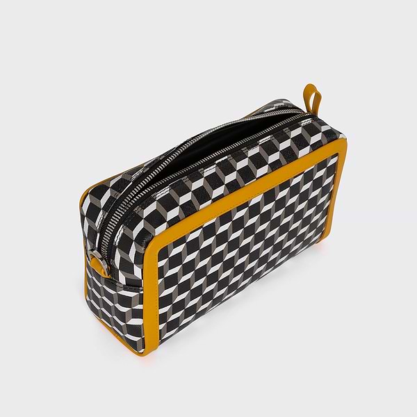 MAXI CUBE BOX unisex bag in Cube canvas & yellow leather