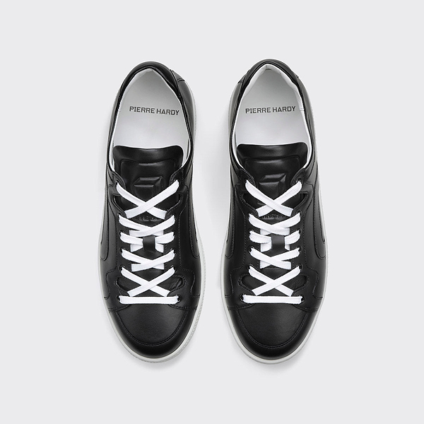 【Pierre Hardy】STREET LIFE Black Sneakers QX02Z STREET LIFE sneakers for men in black calf leather — PIERRE