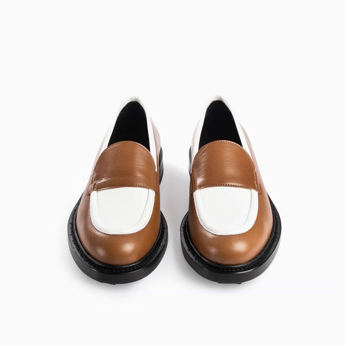 JOHN loafers for women in camel white leather PIERRE HARDY