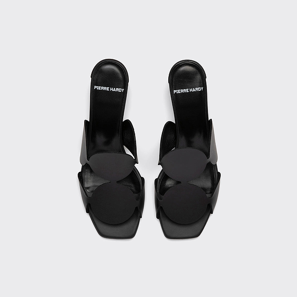 関税送料込Pierre Hardy Leather Mules BEACH RIDER men's flat mules in black leather — PIERRE HARDY