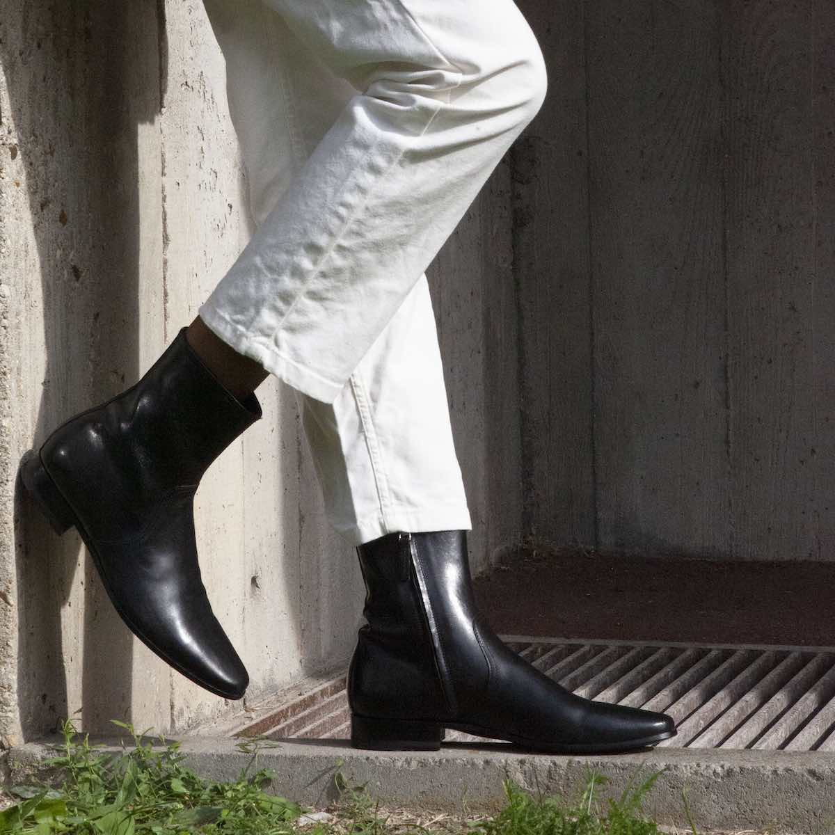400 boots for women in black kangaroo leather PIERRE HARDY