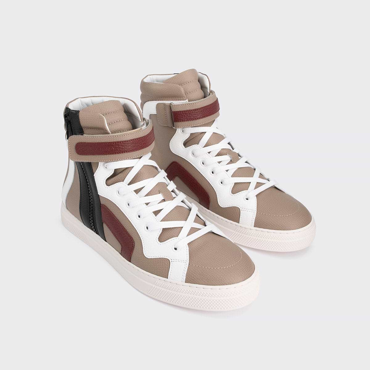 【Pierre Hardy】Men's Brown High-Top Sneakers 112 112 SNEAKERS