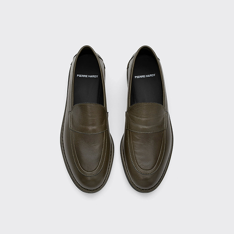 Pierre Hardy MOCASSIN NOTO, mocassin souple douclé en cuir de chevreau kaki, vue 2
