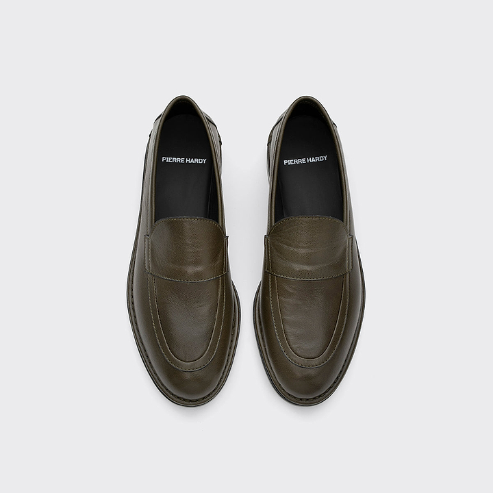 Pierre Hardy NOTO LOAFER, soft loafer lined in khaki kidskin, vue 2