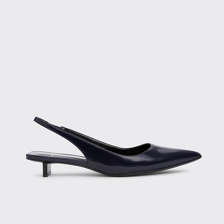 Pierre Hardy ESCARPIN SLINGBACK STELLA, cuir d'agneau verni bleu marine