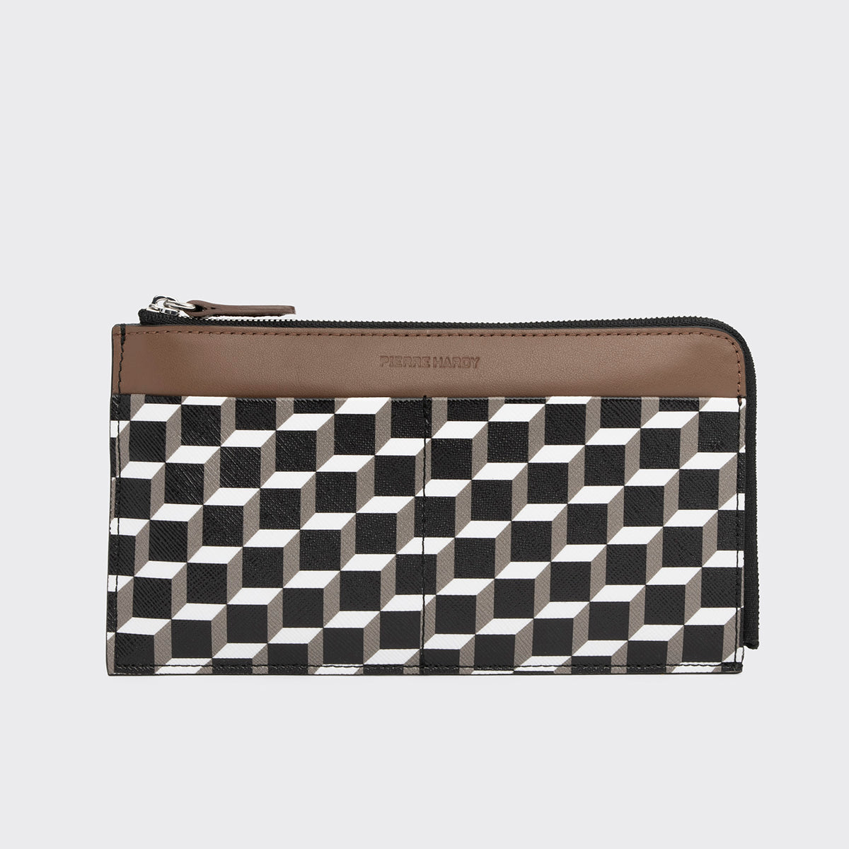 Pierre Hardy PALATINE WALLET, cube perspective coated canvas and camel calfskin