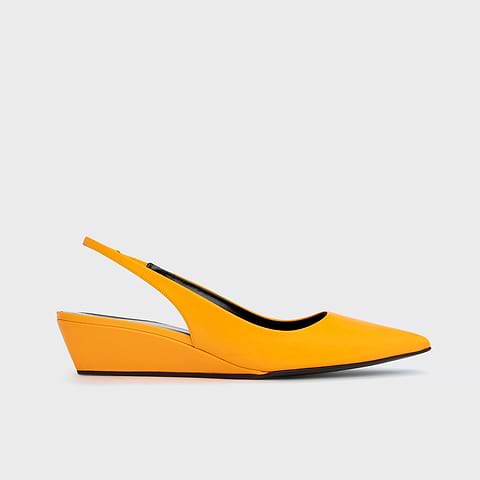 Pierre Hardy ESCARPIN SLINGBACK AMBER, cuir de chevreau mandarine