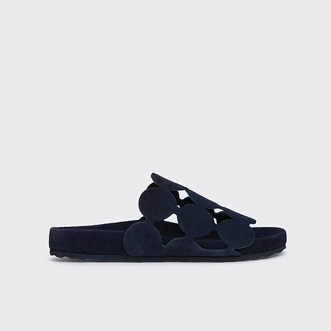Pierre Hardy BEACH BULLES, navy suede calfskin