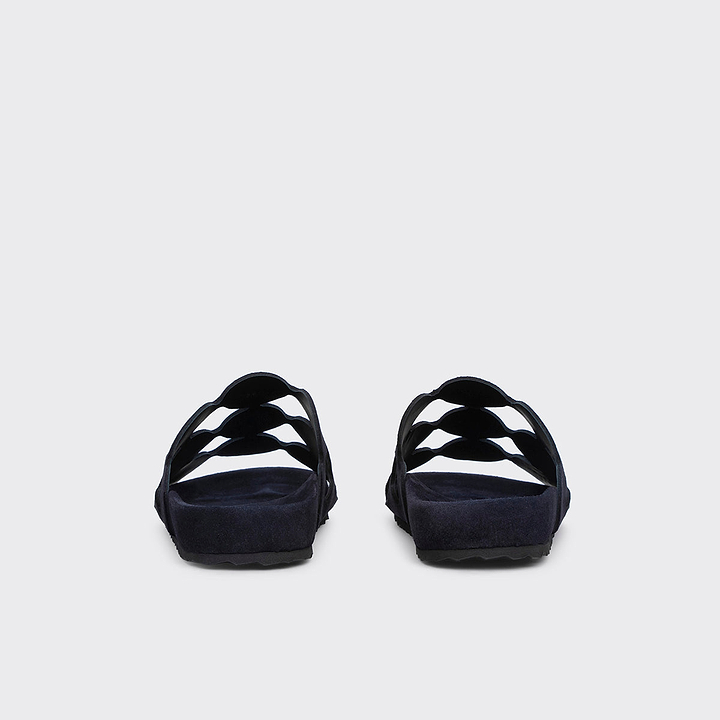 Pierre Hardy BEACH BULLES, cuir de veau velours bleu marine, vue 5