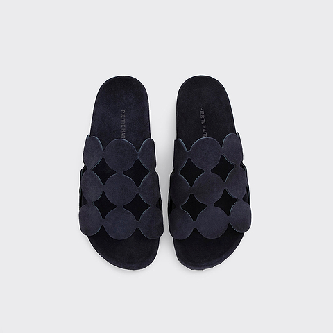 Pierre Hardy BEACH BULLES, navy suede calfskin, vue 2
