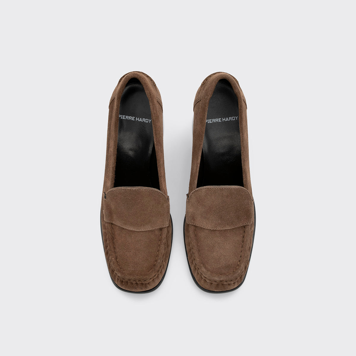 Pierre Hardy ROMY HEELED LOAFER, light brown suede calfskin, vue 2