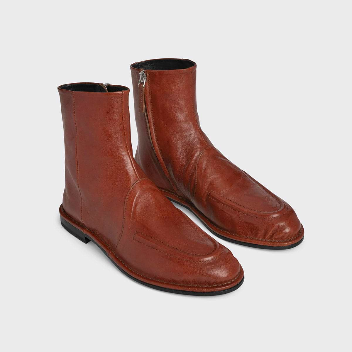 NOTO ankle boots for women in mahogany kangaroo leather PIERRE HARDY