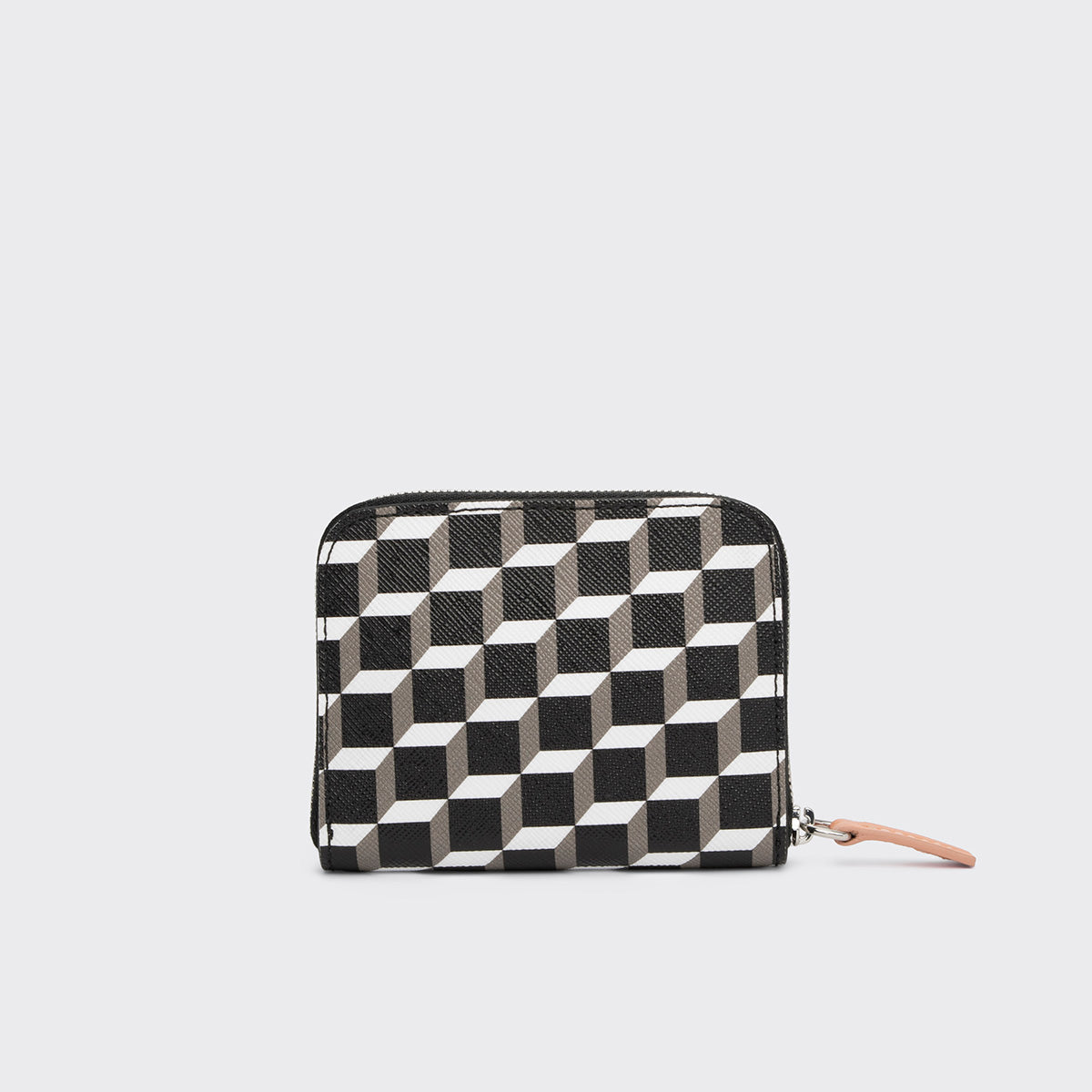 Pierre Hardy GINZA COIN PURSE, cube perspective coated canvas and apricot lambskin, vue 3