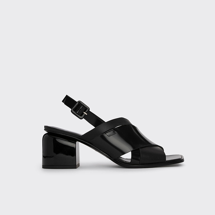ALPHA CROSS HEELED SANDAL