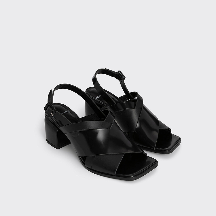 ALPHA CROSS HEELED SANDAL