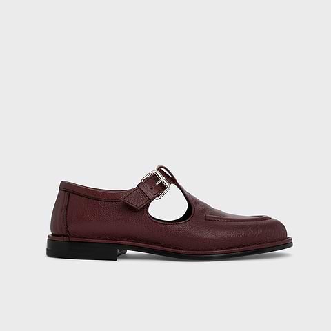 Pierre Hardy SANDALE MODICA, cuir de chèvre grainé bordeaux