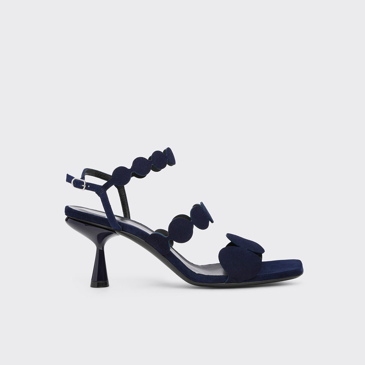 Pierre Hardy MULTI BULLE LAVA HEELED SANDAL, navy suede kidskin