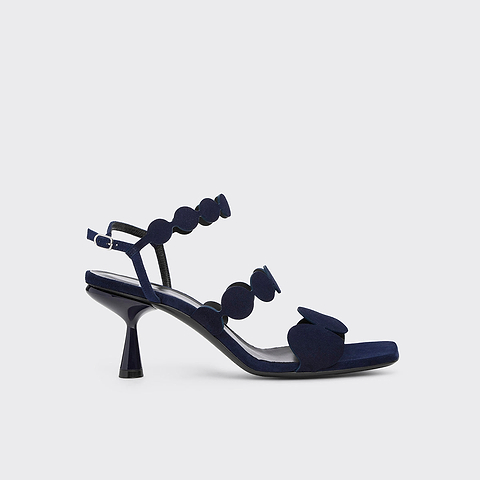 Pierre Hardy MULTI BULLE LAVA HEELED SANDAL, navy suede kidskin