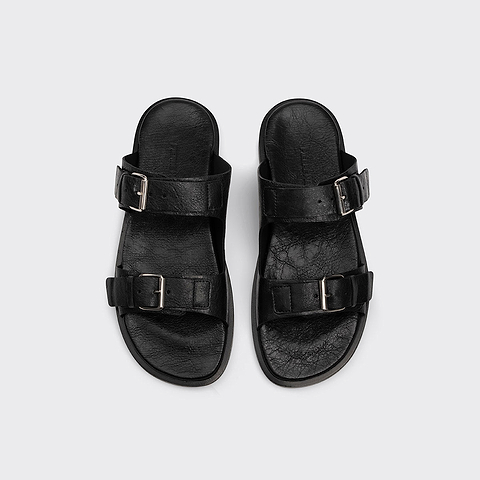 Pierre Hardy MARLON SANDAL, black metalized kidskin, vue 2