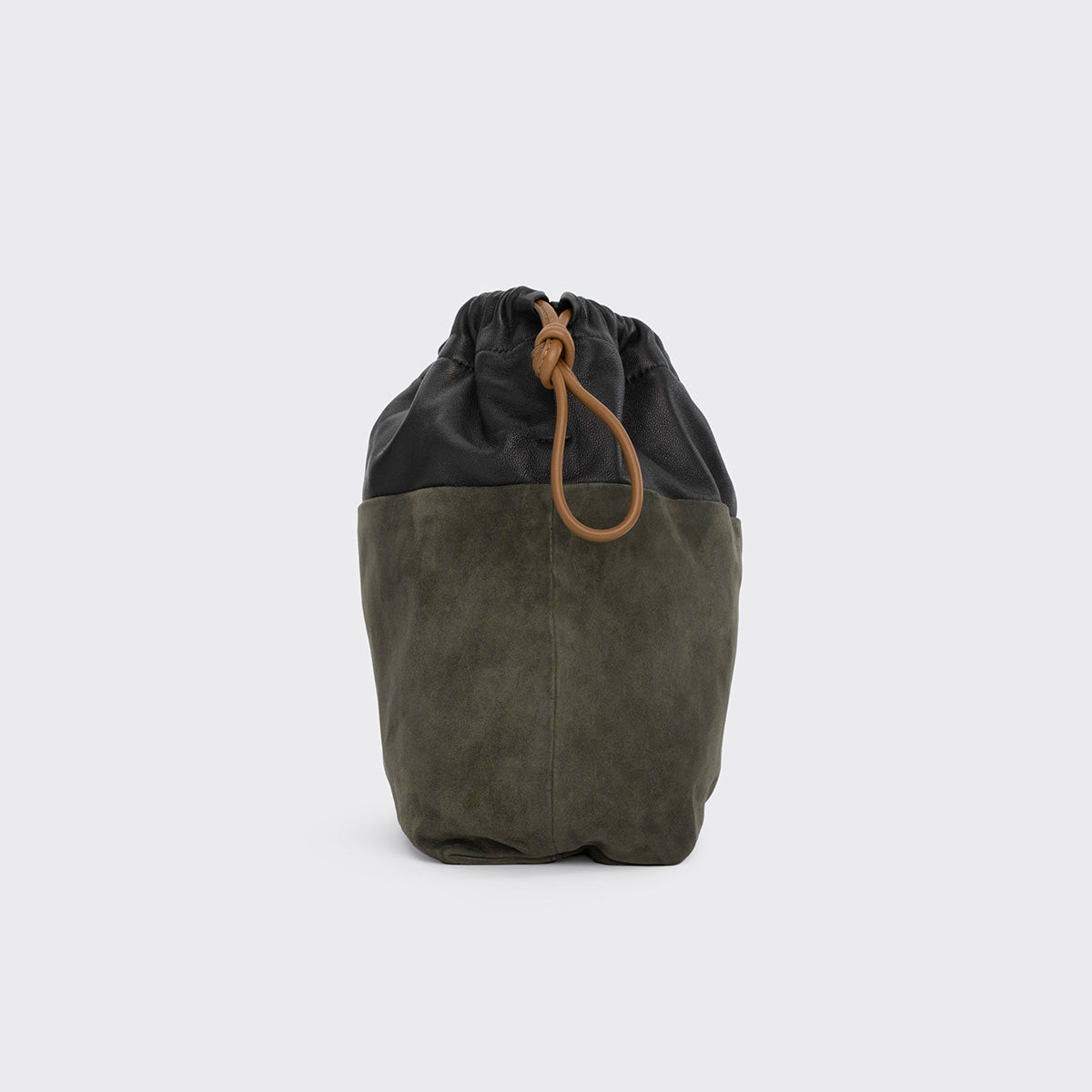 Pierre Hardy TWIN CLUTCH MAXI, khaki suede kidskin and black lambskin, vue 4