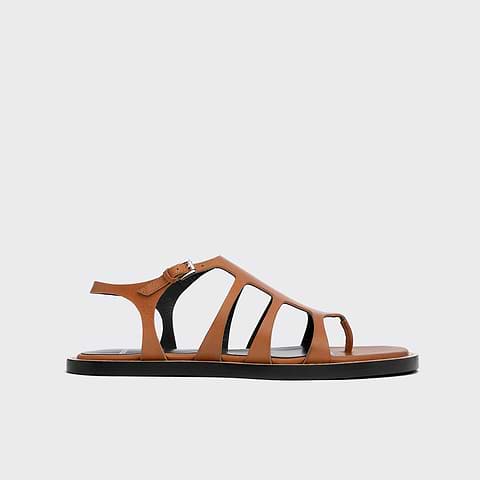 Pierre Hardy SANDALE ROMA, cuir de veau cannelle
