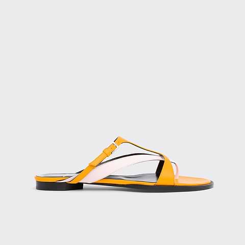 Pierre Hardy SANDALE BRASILIA, cuir de chevreau mandarine et rose