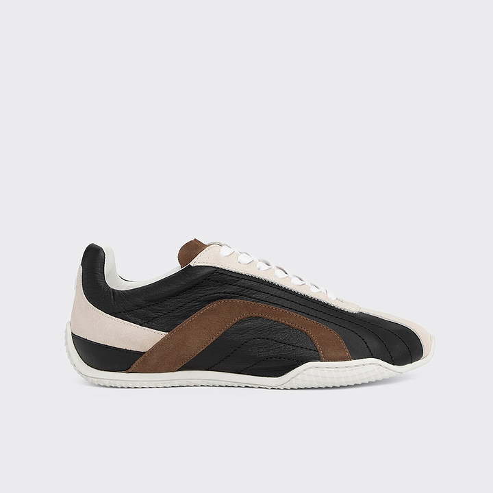 Pierre Hardy JUMP SNEAKERS, black calfskin and brown and off-white suede calfskin