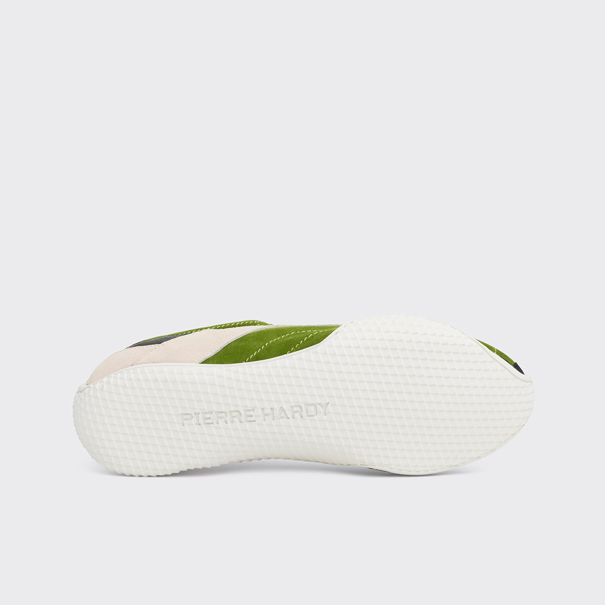 Pierre Hardy JUMP SNEAKERS, green suede kidskin, black calfskin and off-white suede calfskin, vue 4