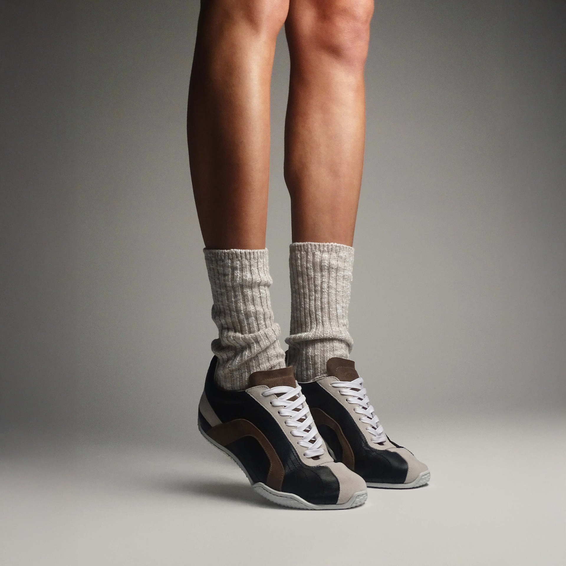 Pierre Hardy JUMP SNEAKERS, black calfskin and brown and off-white suede calfskin, vue 6