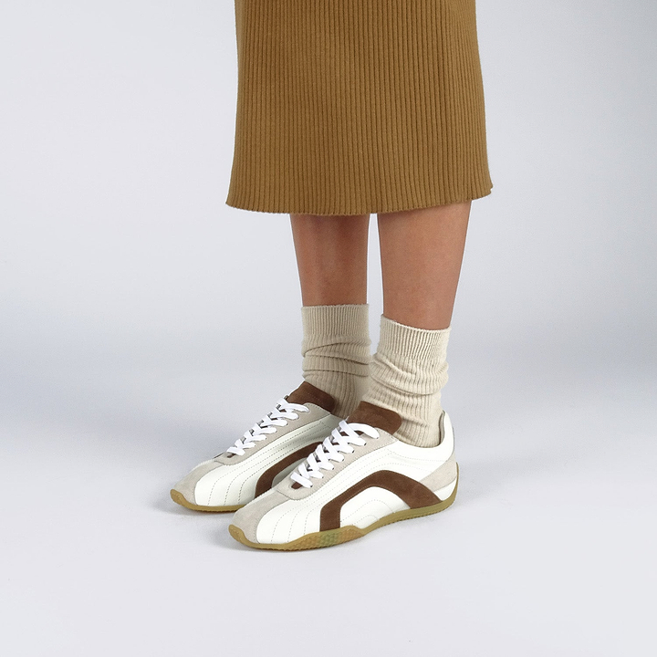 Pierre Hardy JUMP SNEAKERS, white calfskin and brown and off-white suede calfskin, vue 4