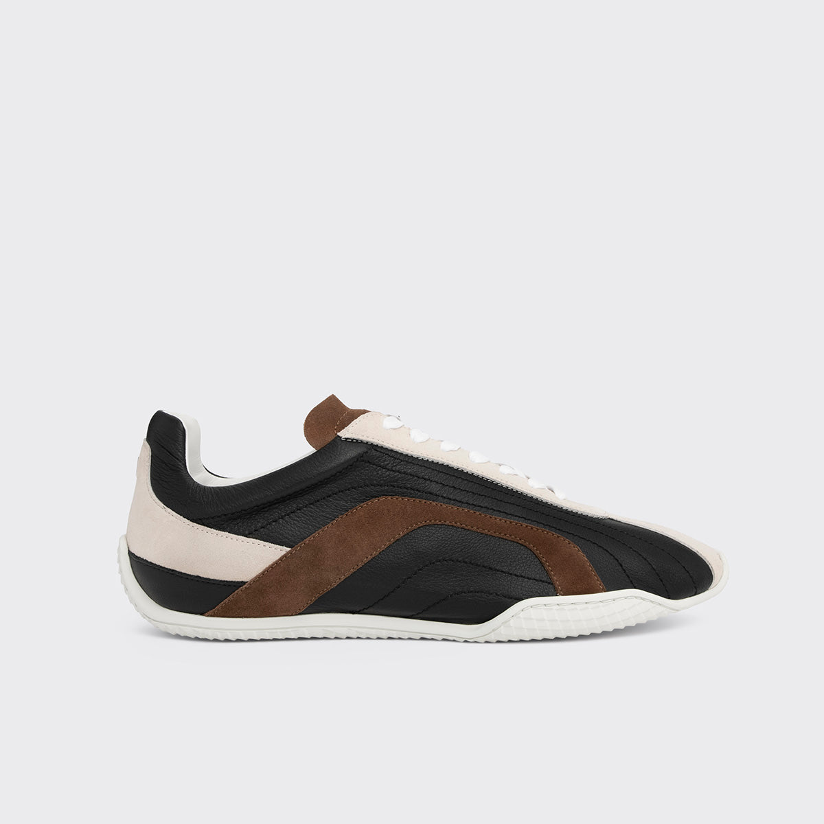 Pierre Hardy JUMP SNEAKERS, black calfskin and brown and off-white suede calfskin