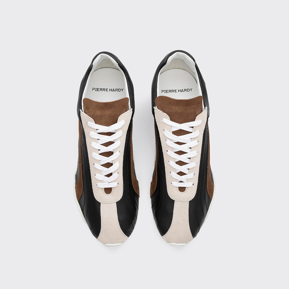 Pierre Hardy JUMP SNEAKERS, black calfskin and brown and off-white suede calfskin, vue 2