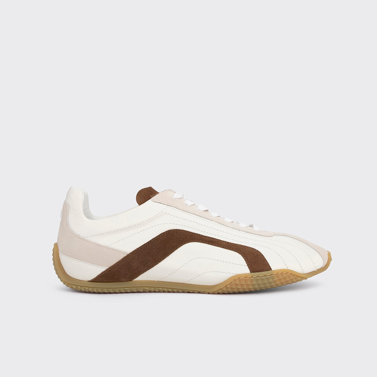Pierre Hardy JUMP SNEAKERS, white calfskin and brown and off-white suede calfskin