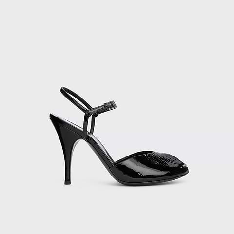 Pierre Hardy SANDALE À TALON GILDA, black patent kidskin