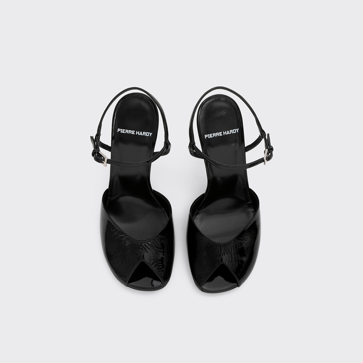 Pierre Hardy GILDA HEELED SANDAL, black patent kidskin, vue 3