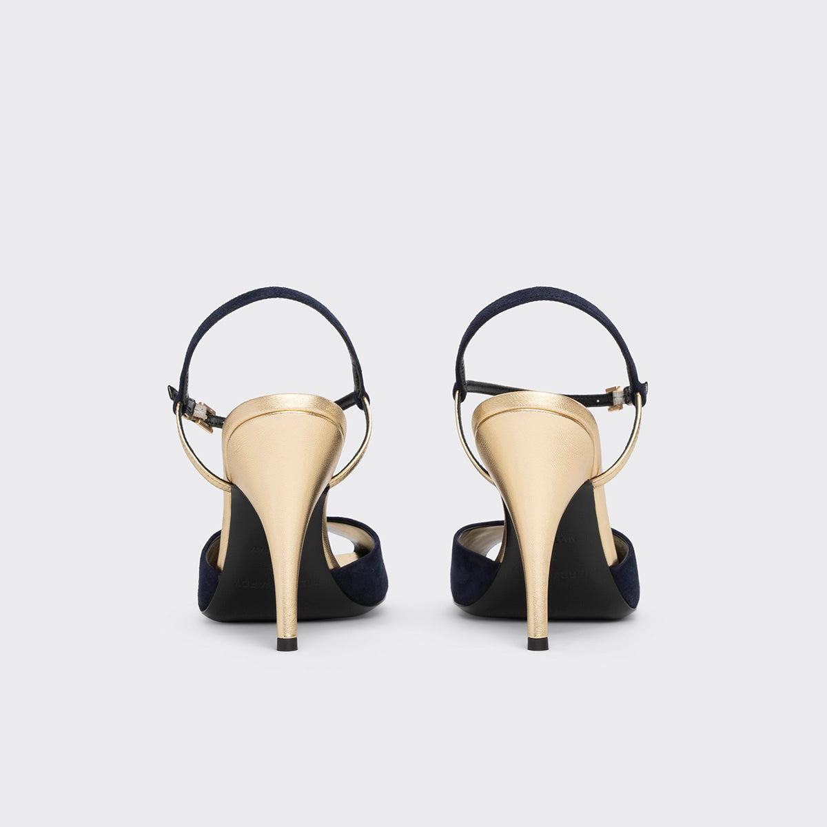 Pierre Hardy GILDA HEELED SANDAL, navy kidskin and champagne lambskin, vue 7
