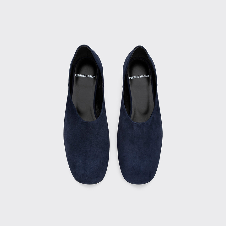 Pierre Hardy PIA SLIP-ON SHOES, navy suede kidskin, vue 2