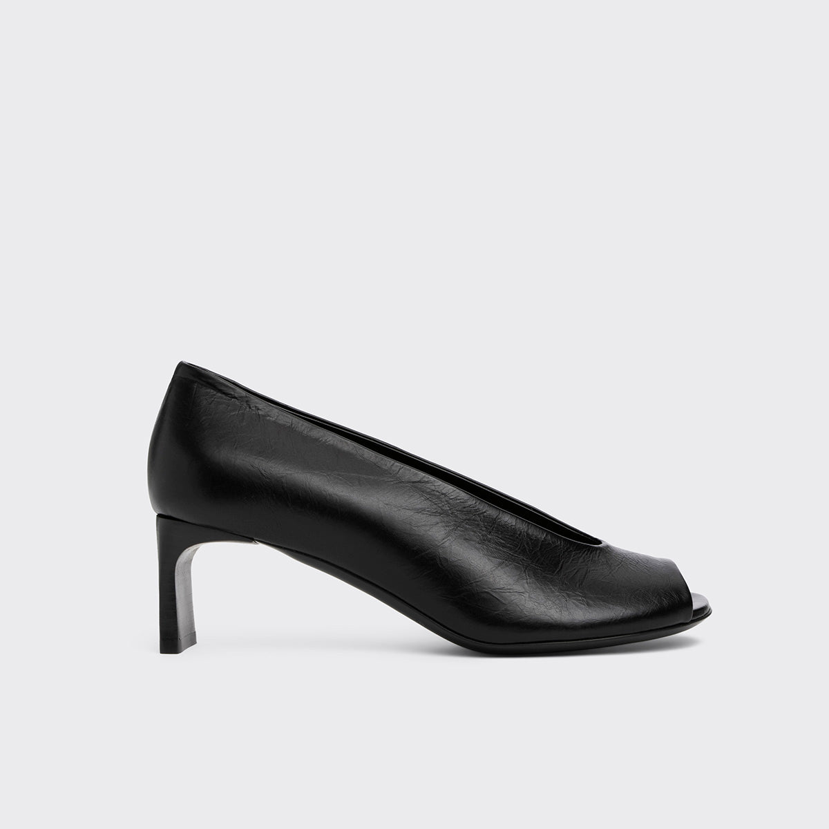 Pierre Hardy KAREN PUMP PEEP TOE, black crinkled calfskin