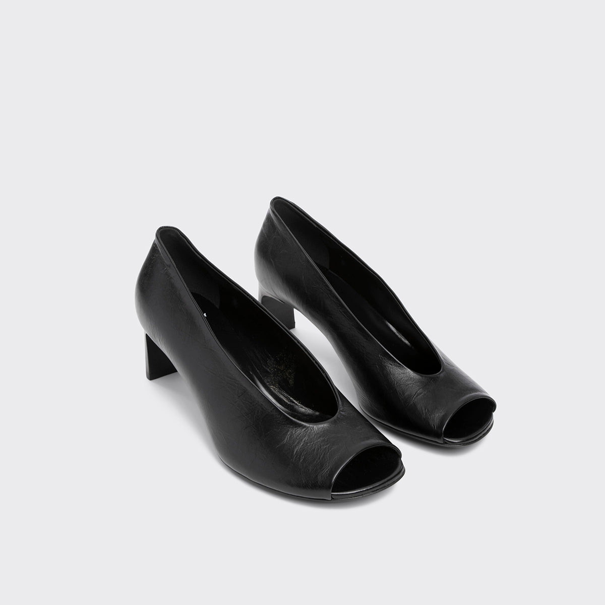 Pierre Hardy KAREN PUMP PEEP TOE, black crinkled calfskin, vue 6