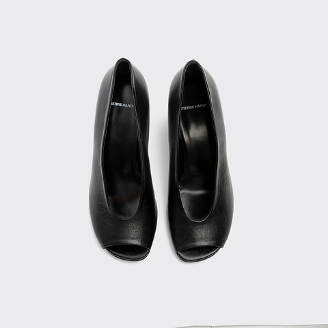 Pierre Hardy KAREN PUMP PEEP TOE, black crinkled calfskin, vue 2