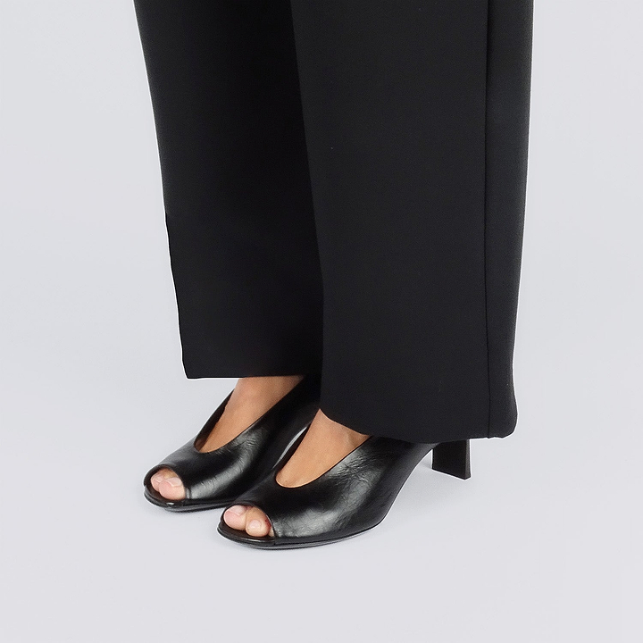 Pierre Hardy KAREN PUMP PEEP TOE, black crinkled calfskin, vue 5